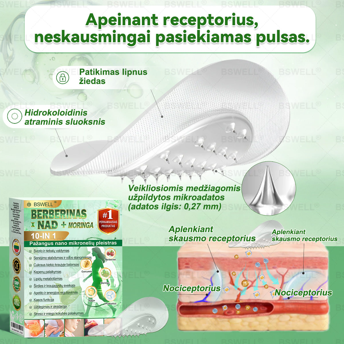 👩‍⚕️BSWELL® Nano mikroadatinis lieknėjimo pleistras – Matomi pokyčiai per 28 dienas Svorio kontrolei, širdies sveikatai, cukraus balansui, žarnynui ir sąnariams.